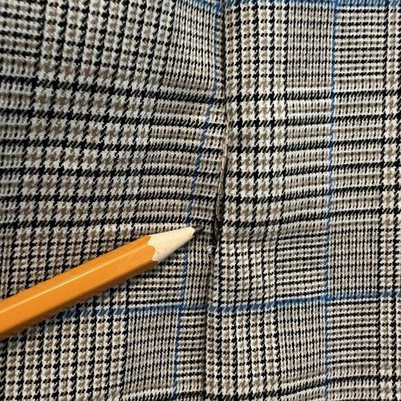 Liverpool Los Angeles Women’s Boyfriend Blazer Small Plaid Blue Beige Open Front - Picture 12 of 14